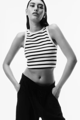 Cropped Ribbed Tank Top