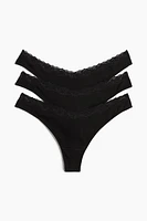 3-pack Cotton Thong Briefs