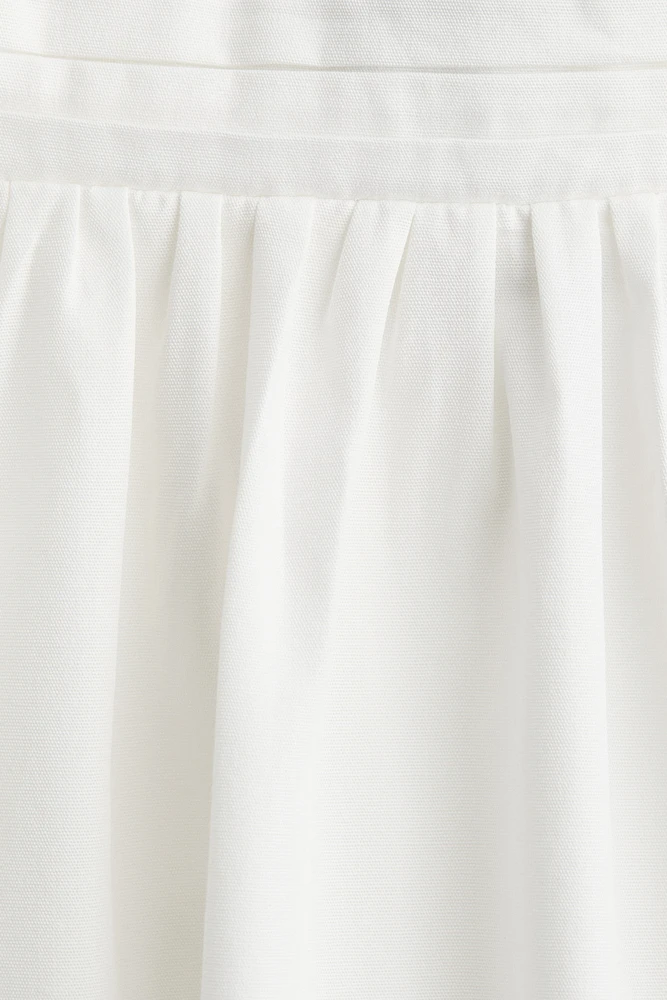 Pintuck-Detail Dress with Flared Skirt