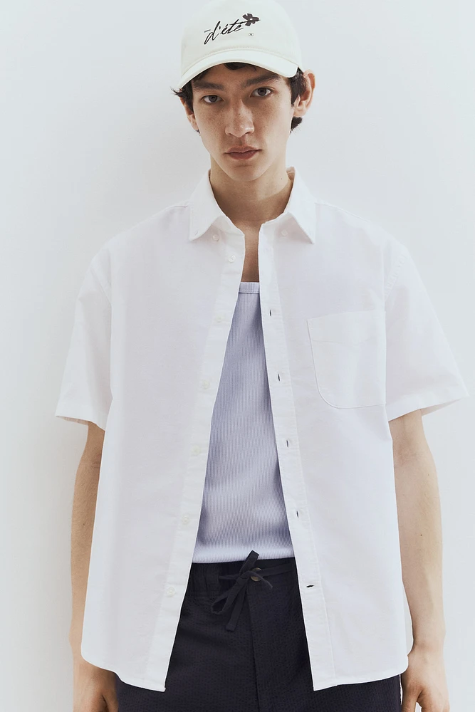 Regular-Fit Short-Sleeved Oxford Shirt