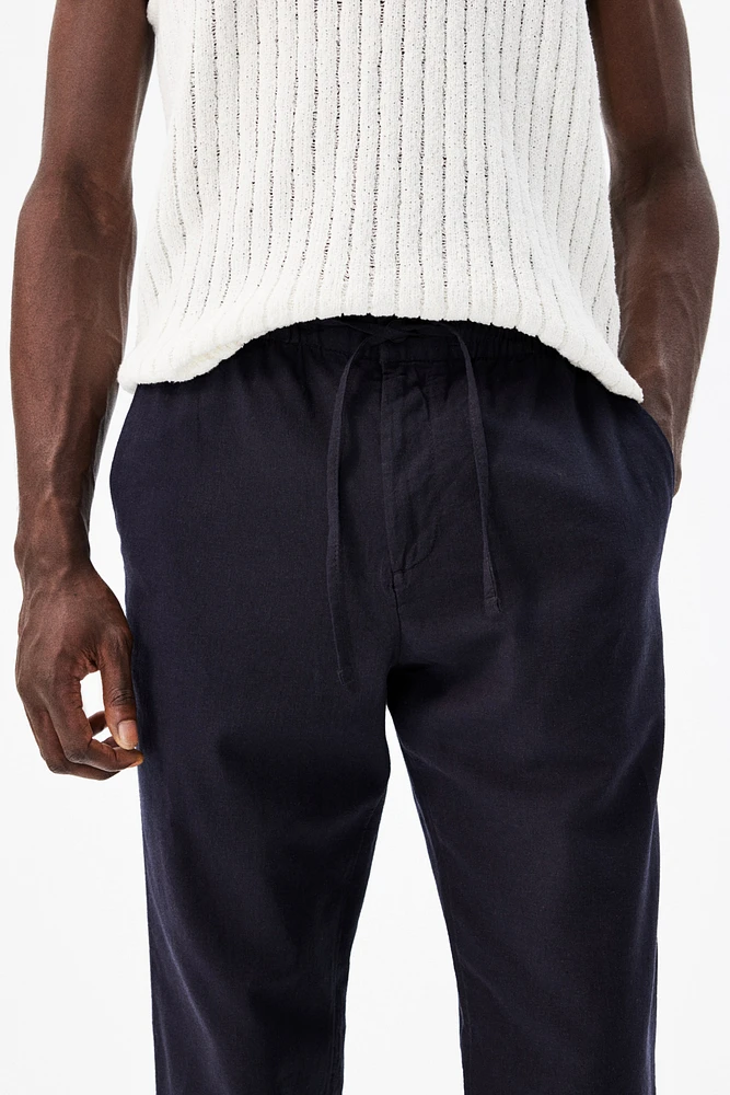 Regular-Fit Linen-Blend Pants