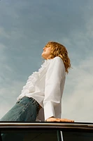 Ruffled cotton blouse