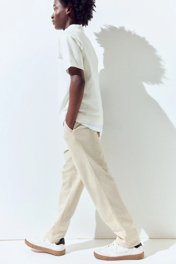 Linen-Blend Pants