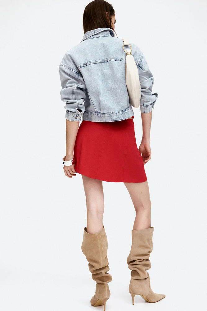 Flared Fine-Knit Skirt