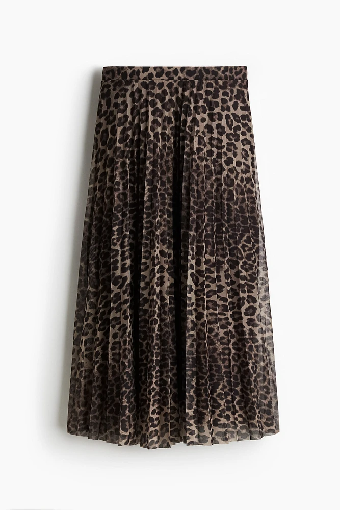Pleated Mesh Skirt
