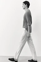 Regular-Fit Tailored Linen-Blend Pants