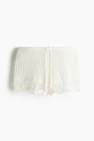 Crochet-Look Shorts