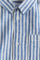 Short-sleeved Linen-blend Shirt