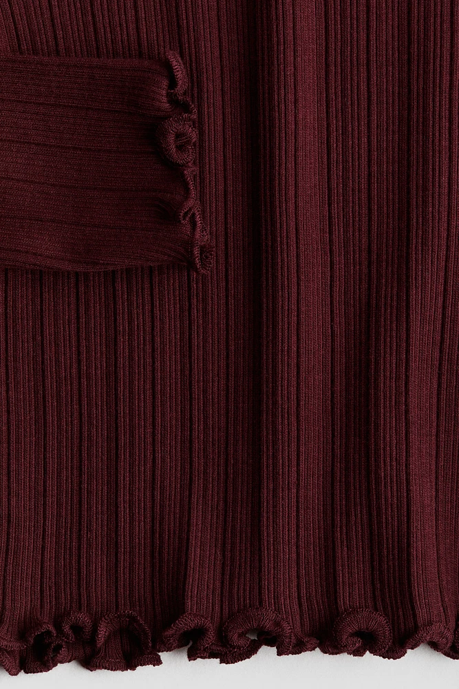 Ribbed Top with Overlocked Trim