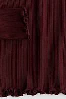 Ribbed Top with Overlocked Trim