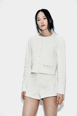 Bead-Embellished Cardigan