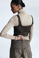 Coated Corset-style Top