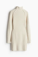 Rib-Knit Mock Turtleneck Dress