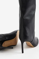 Knee-high Heeled Leather Boots