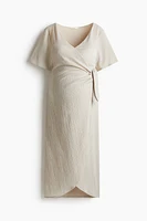 MAMA Crinkled Wrap Dress