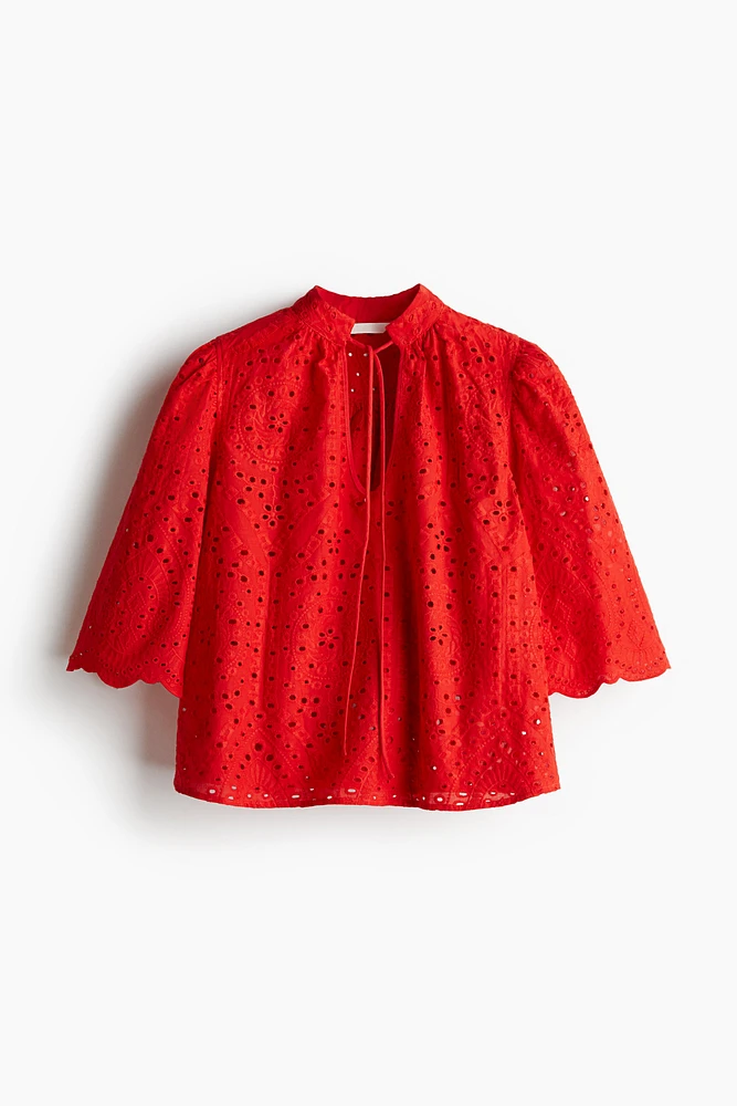 Blouse with Eyelet Embroidery