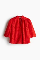 Blouse with Eyelet Embroidery