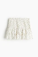 Smocked-waist Tiered Skirt