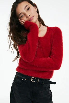 Fluffy-Knit Sweater