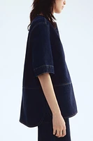 Denim Pullover Top