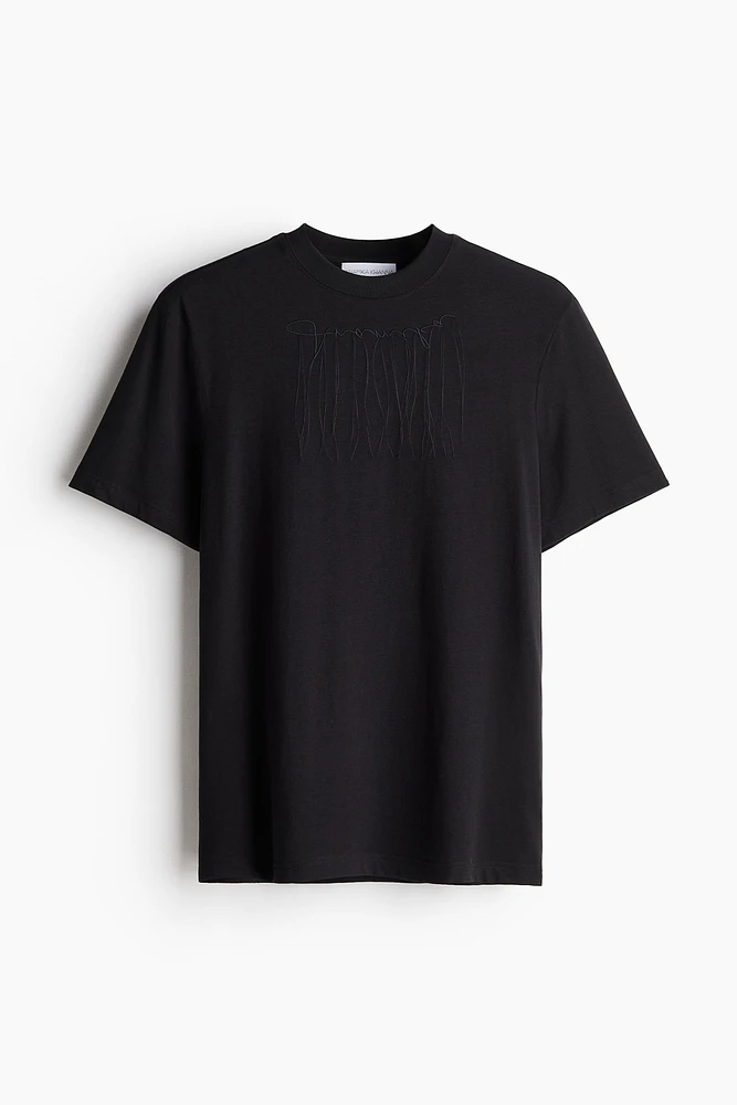 Lyocell-Blend Embroidered T-shirt