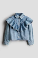 Flounced Denim Blouse