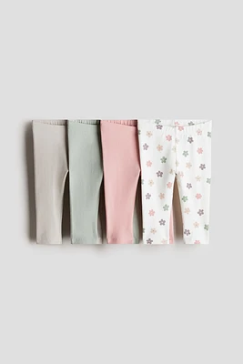 Lot de 4 leggings en jersey coton