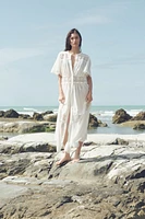 Robe en coton avec incrustations de dentelle