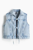 Tie-Front Denim Vest