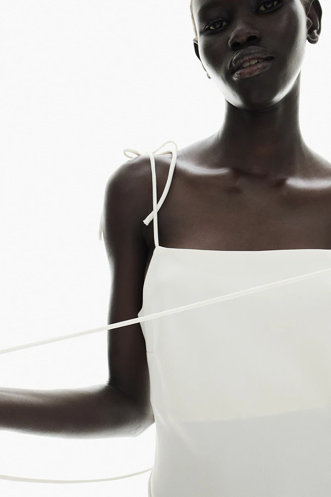 Tie-detail Satin Slip Dress