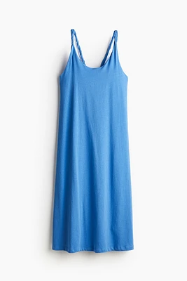 Jersey Dress with Twisted Shoulder Straps