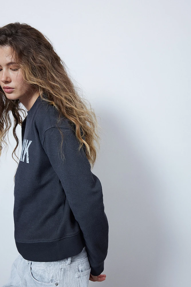 Oversized Motif-Front Sweatshirt