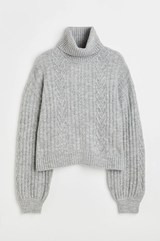 Cable-knit Turtleneck Sweater