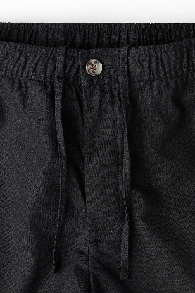 Regular Fit Linen-blend Shorts