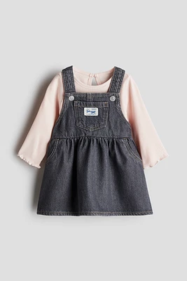 2-piece Denim Dress and Top Set