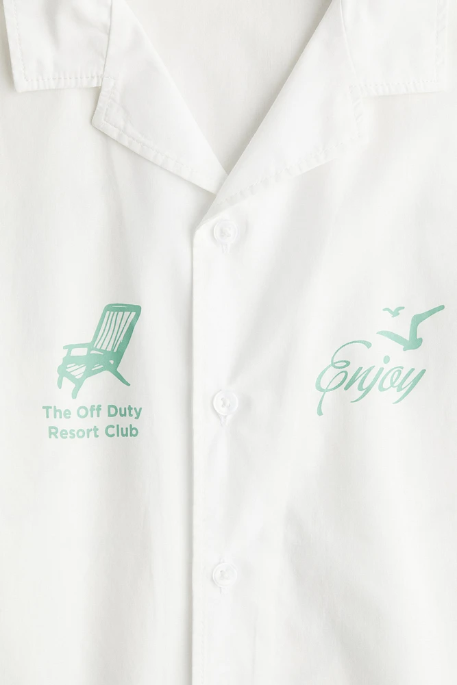 Chemise en coton avec col cubain