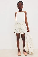 Printed cotton twill shorts