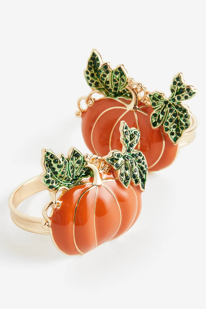 2-pack Pumpkin-motif Napkin Rings