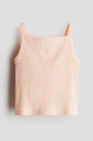 Embroidered-Detail Strappy Top