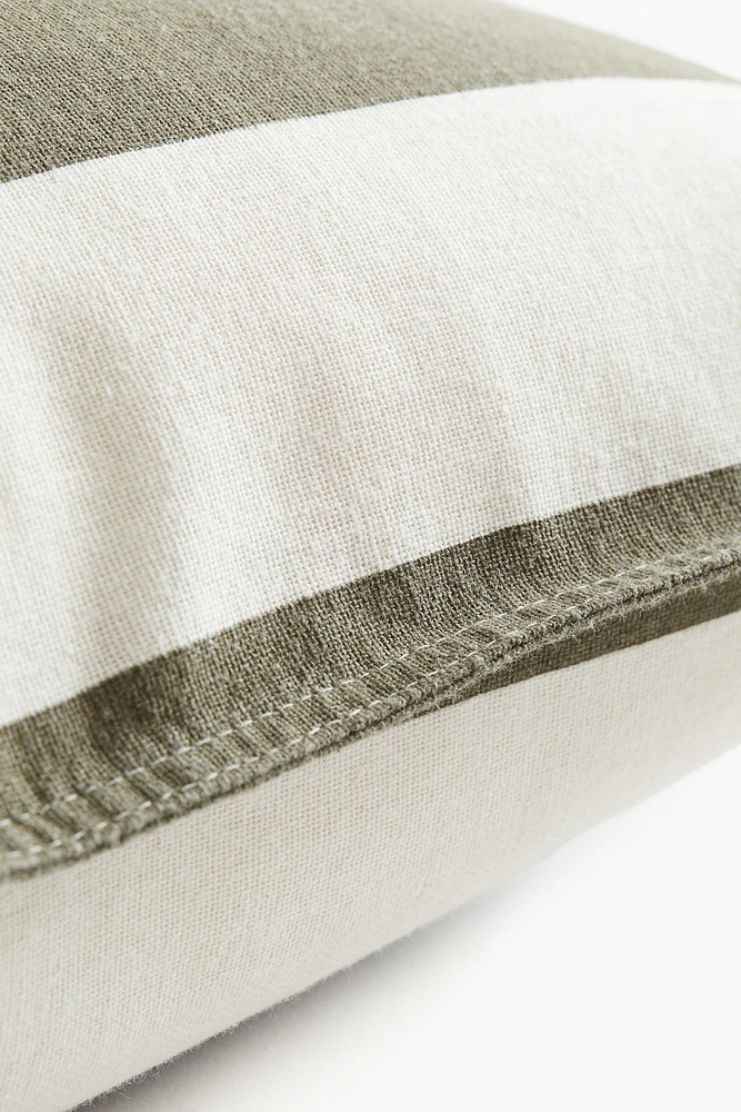 Housse de coussin en lin mélangé
