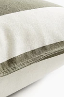 Housse de coussin en lin mélangé