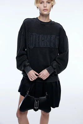 Washed-Look Appliquéd Sweatshirt