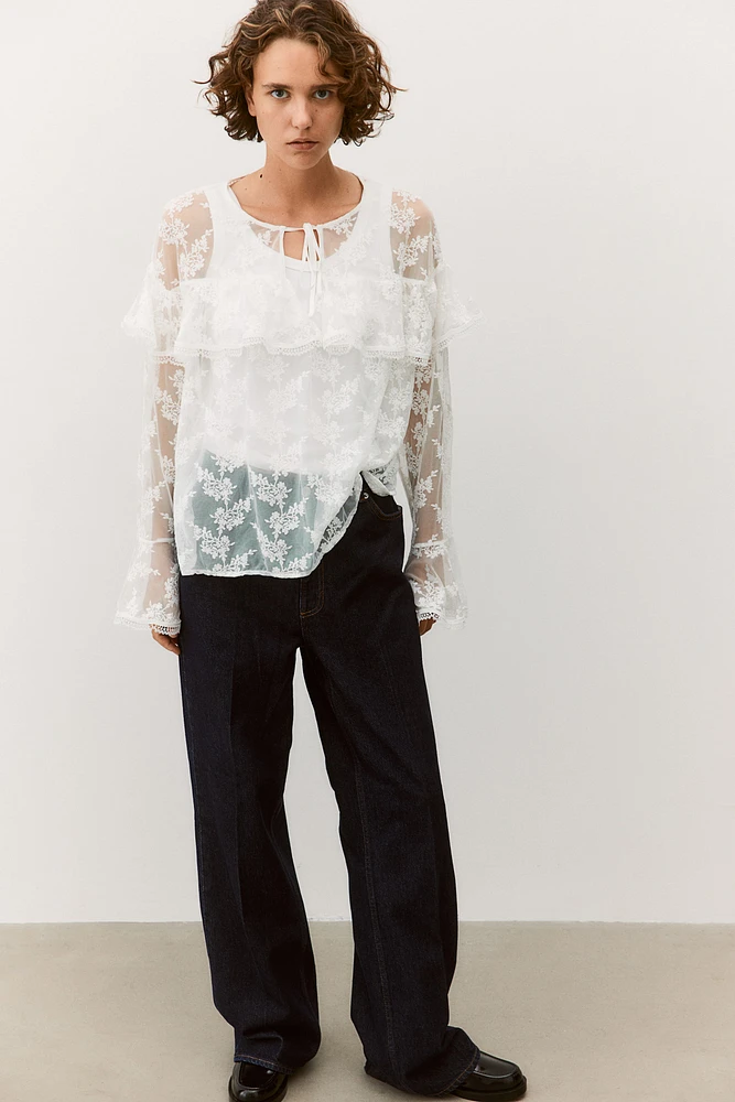 Flounced Lace Blouse