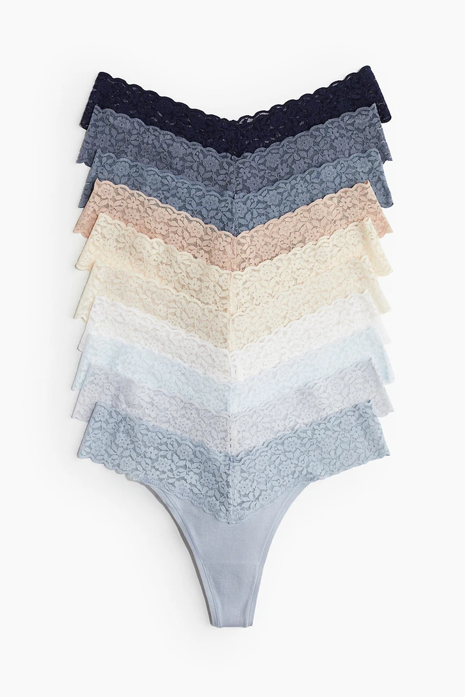 Lot de 10 culottes Thong en dentelle
