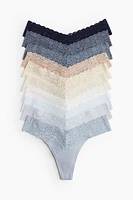 Lot de 10 culottes Thong en dentelle