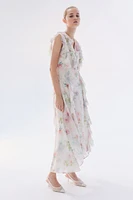 Flounced Chiffon Dress