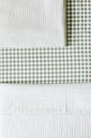 Gingham-Checked Fitted Crib Sheet