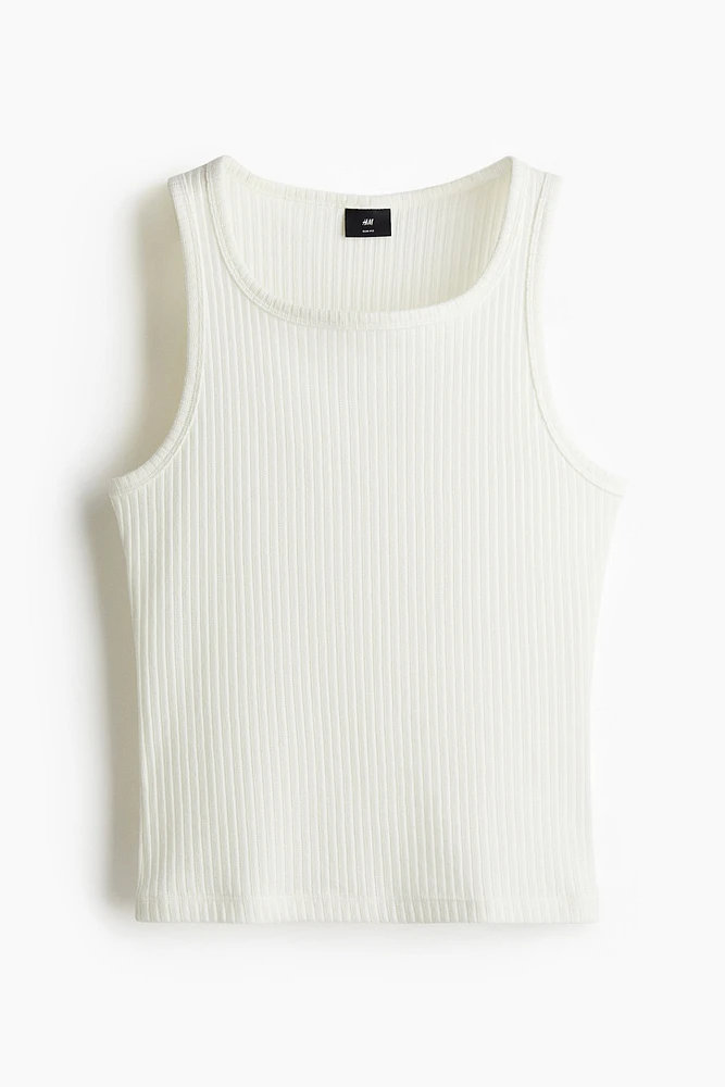Slim-Fit Ribbed Tank Top