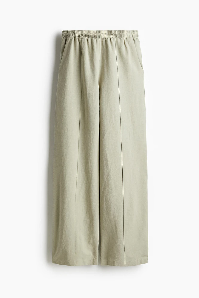 Linen-Blend Pants