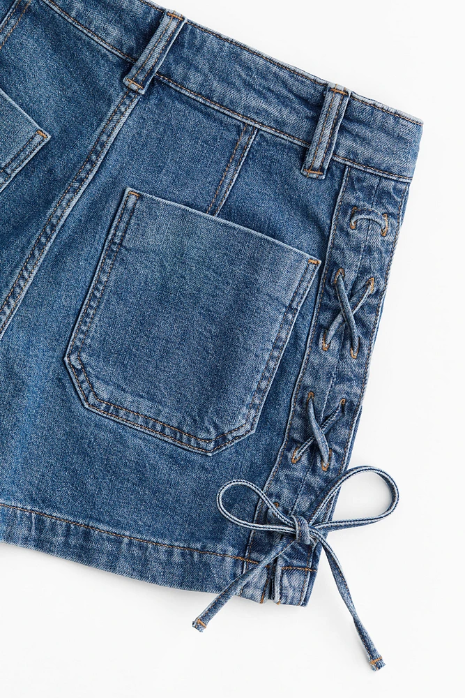 Denim Shorts with Lacing